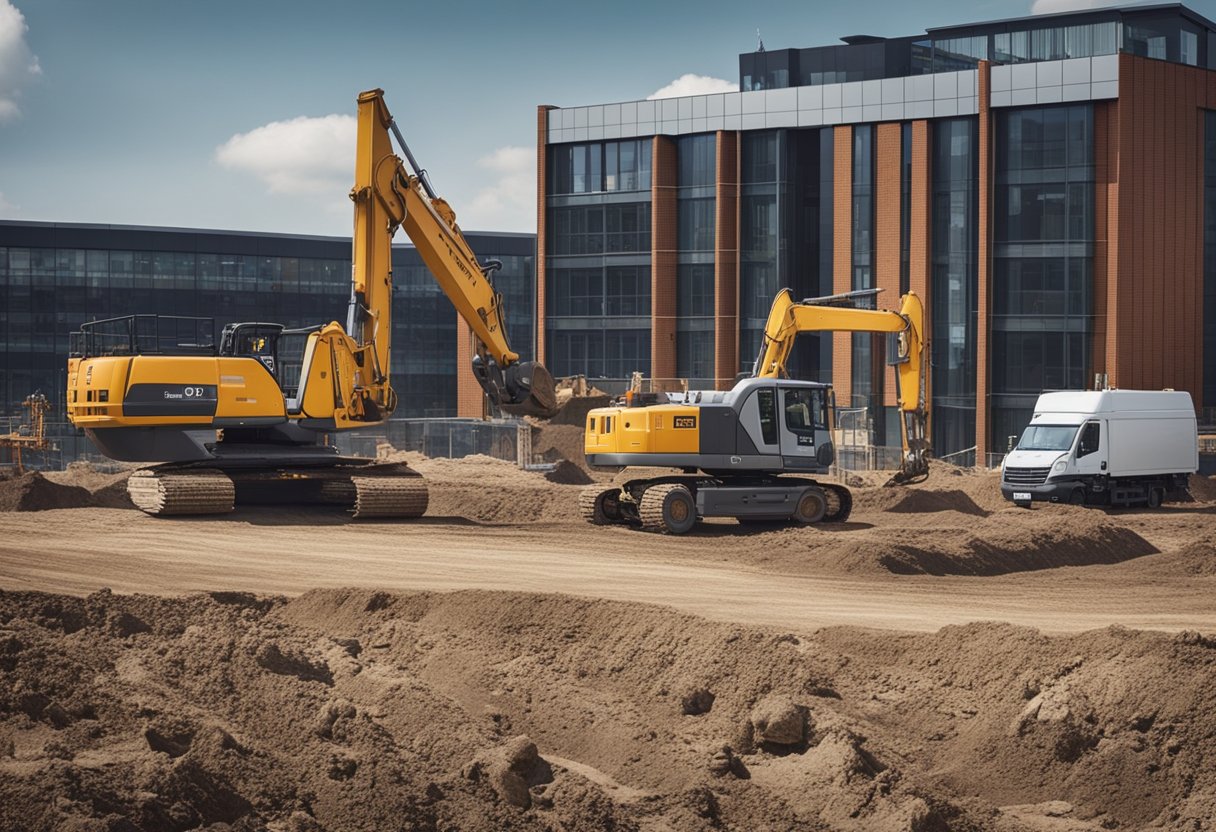 A construction site in Leeds buzzes with activity as workers and machinery transform the landscape for specialised accommodation projects